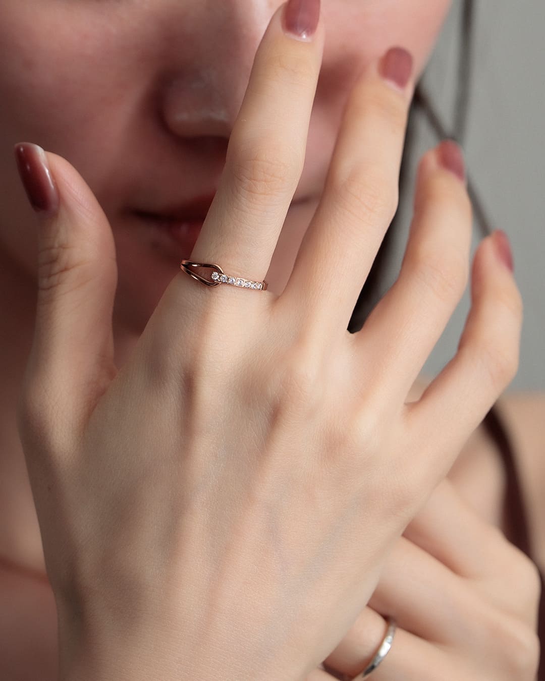 18KGP】アシンメトリージルコニアラインリング – ChooMia