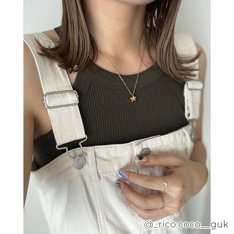 7/10(金)20:00～再入荷】【18KGP】ぷっくりスターモチーフステンレス