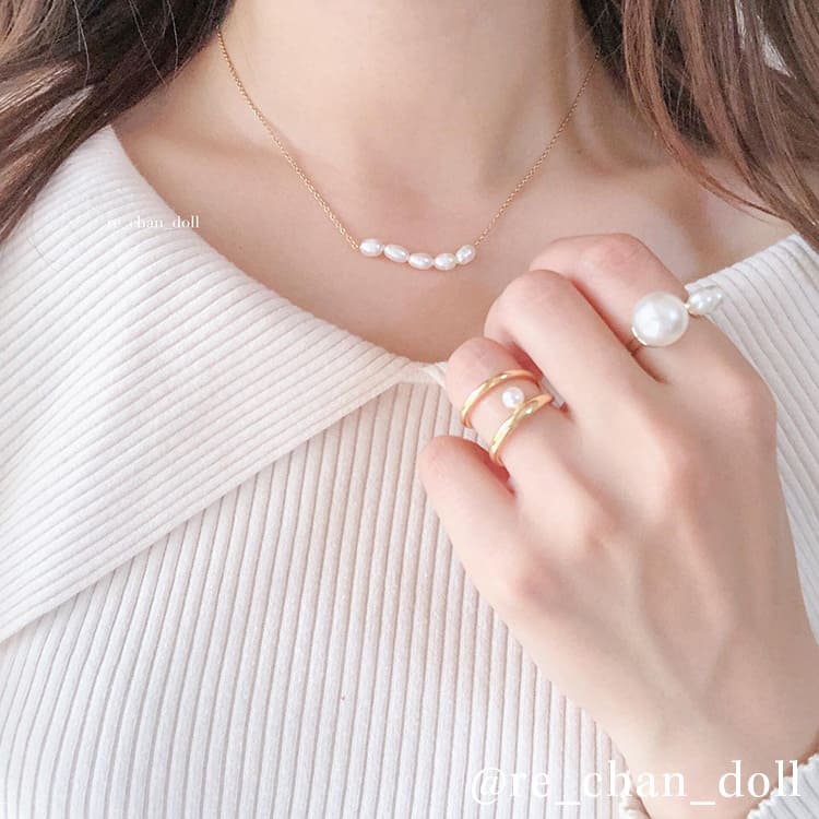 5/8(金)20:00～再入荷】【18KGP】トリプルパールリング – ChooMia