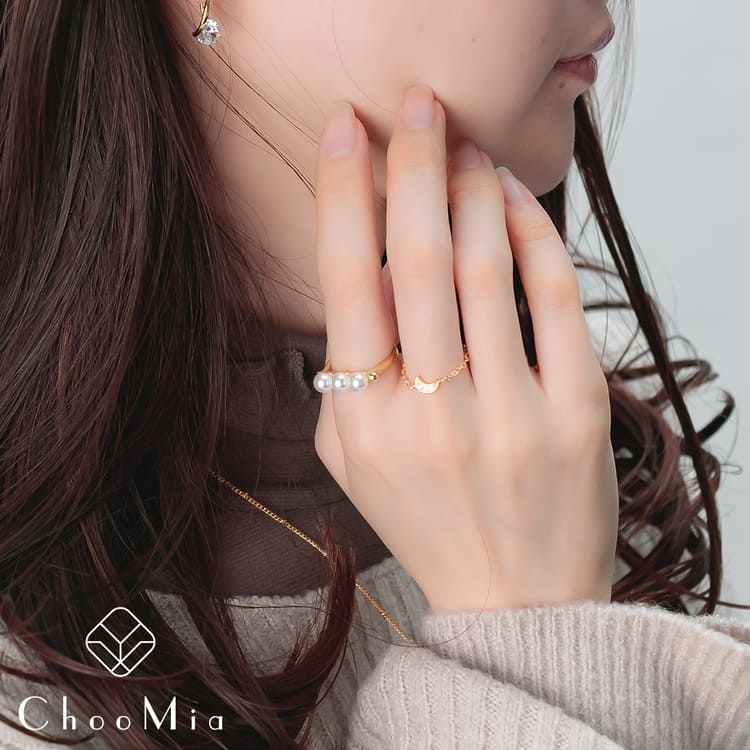 11/7(金)20:00～再入荷】【S925/18KGP】ムーン×スターモチーフチェーン